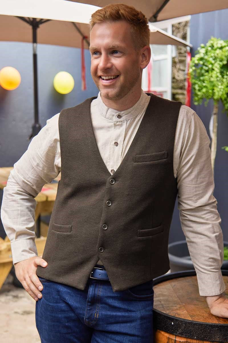 Inch Wool Tweed Vest - Hunter Green