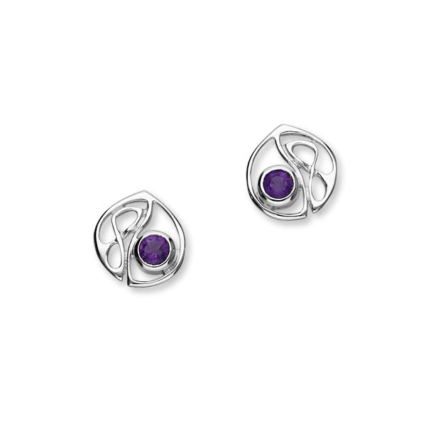 Sterling Silver Celtic Amethyst Earrings