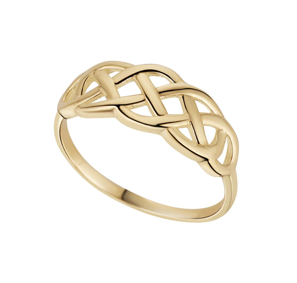 10K Gold Woven Celtic Knot Ring - Size 7