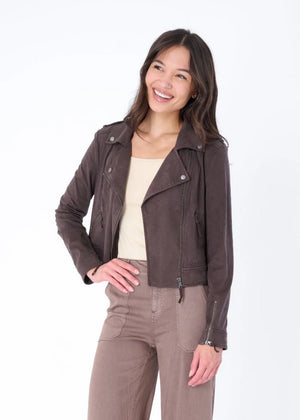 Loras Faux Suede Biker Jacket