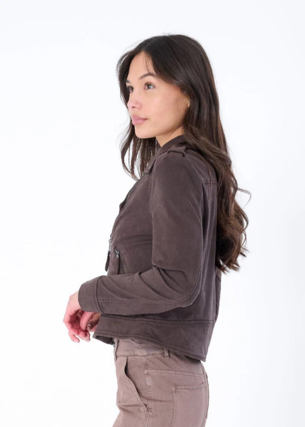 Loras Faux Suede Biker Jacket