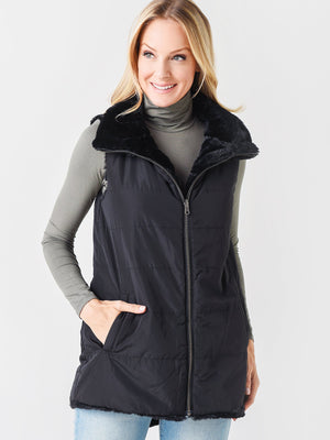 Reversible Fur Vest With Pockets