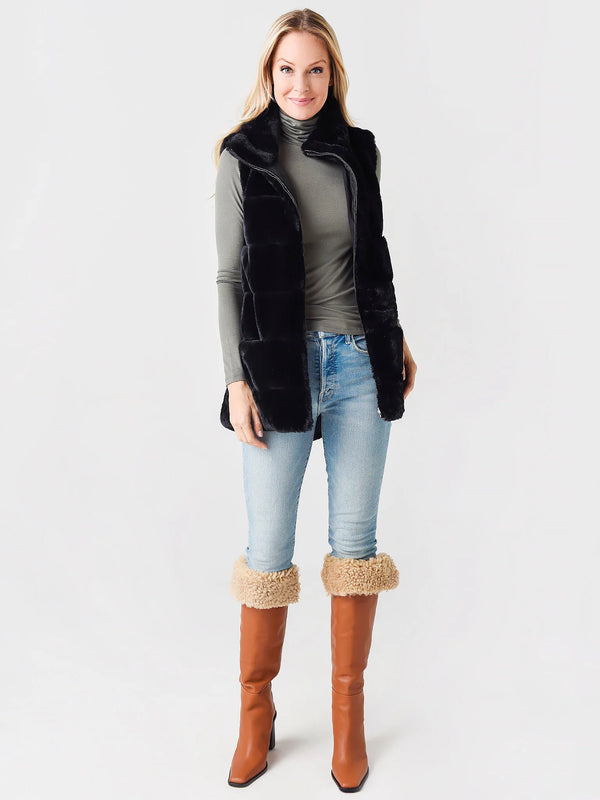 Reversible Fur Vest With Pockets