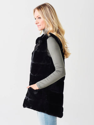 Reversible Fur Vest With Pockets