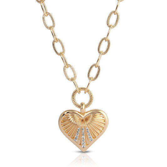Venus Gold Heart Pendant 16"