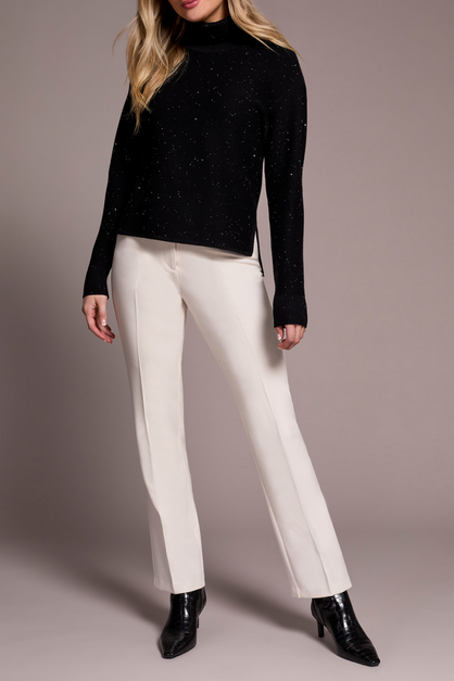 High-Low Turtleneck w/ Sequins