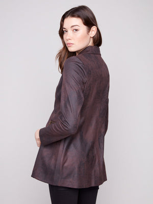 Vintage Texture Faux Suede Long Jacket