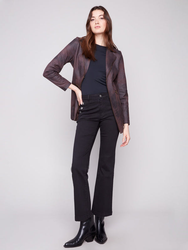 Vintage Texture Faux Suede Long Jacket