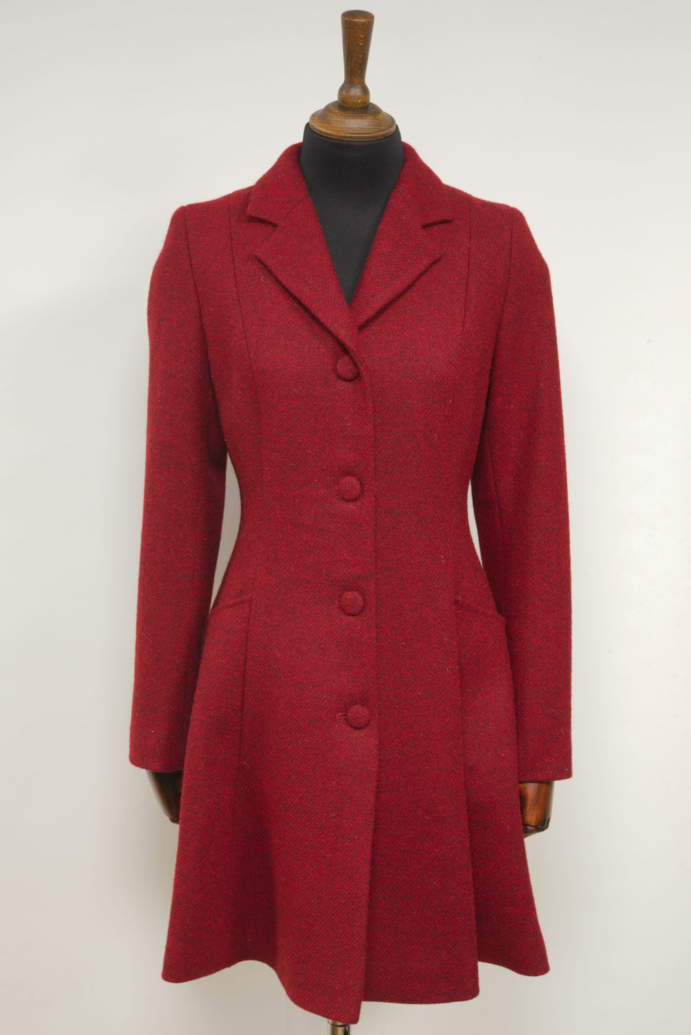 Zoe Harris Tweed Swing Coat - Red