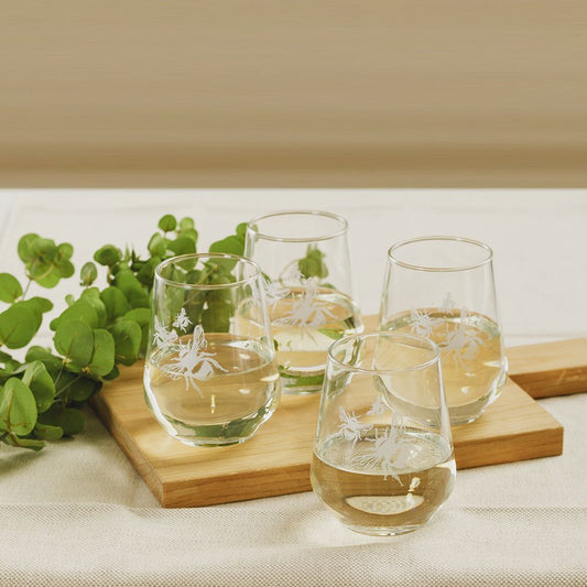 Bee Stemless Glasses 1 - Set of 4
