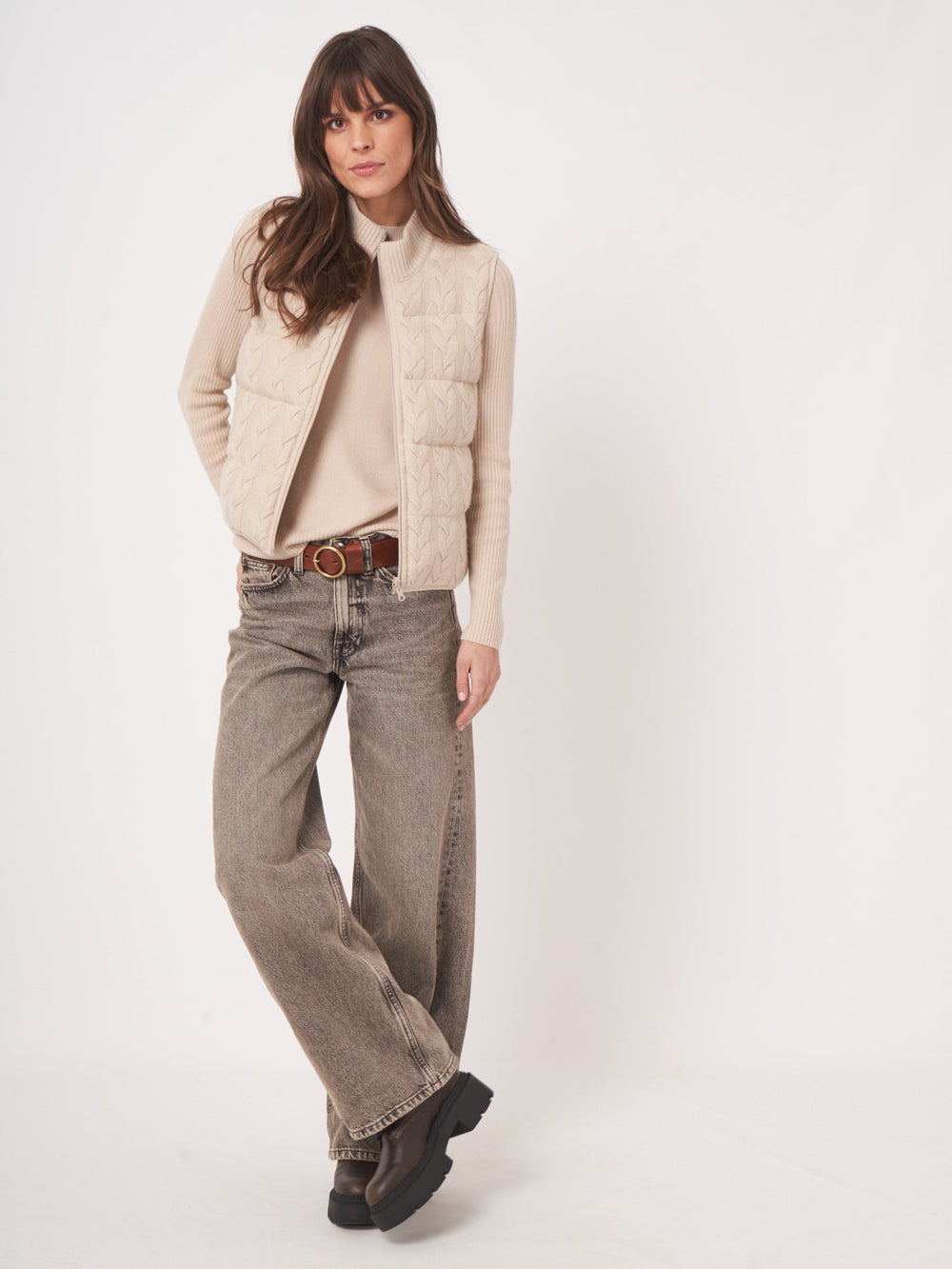 Reversible Cashmere Cable Vest