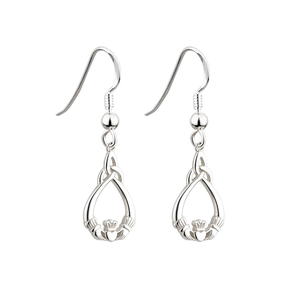 Sterling Silver Claddagh & Trinity Knot Earrings