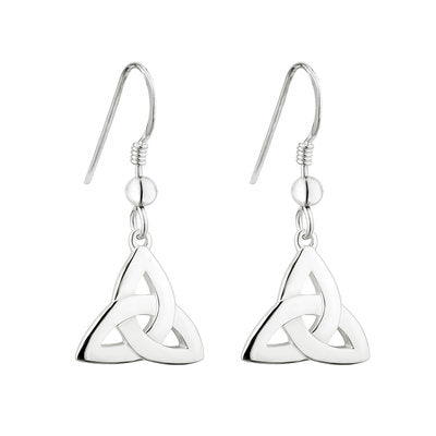 S3645 Sterling Silver Trinity Knot Drop Earrings