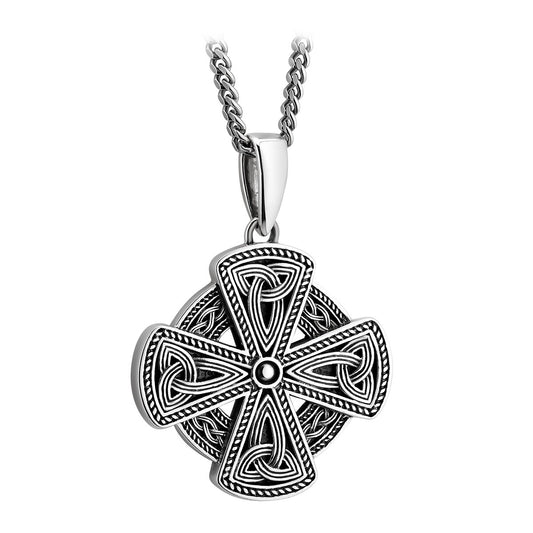 S46613 Men's Modern Silver Celtic Cross Pendant