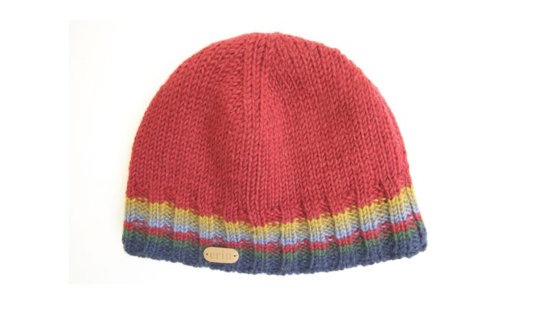 Ribbed Pull On Cap - Red