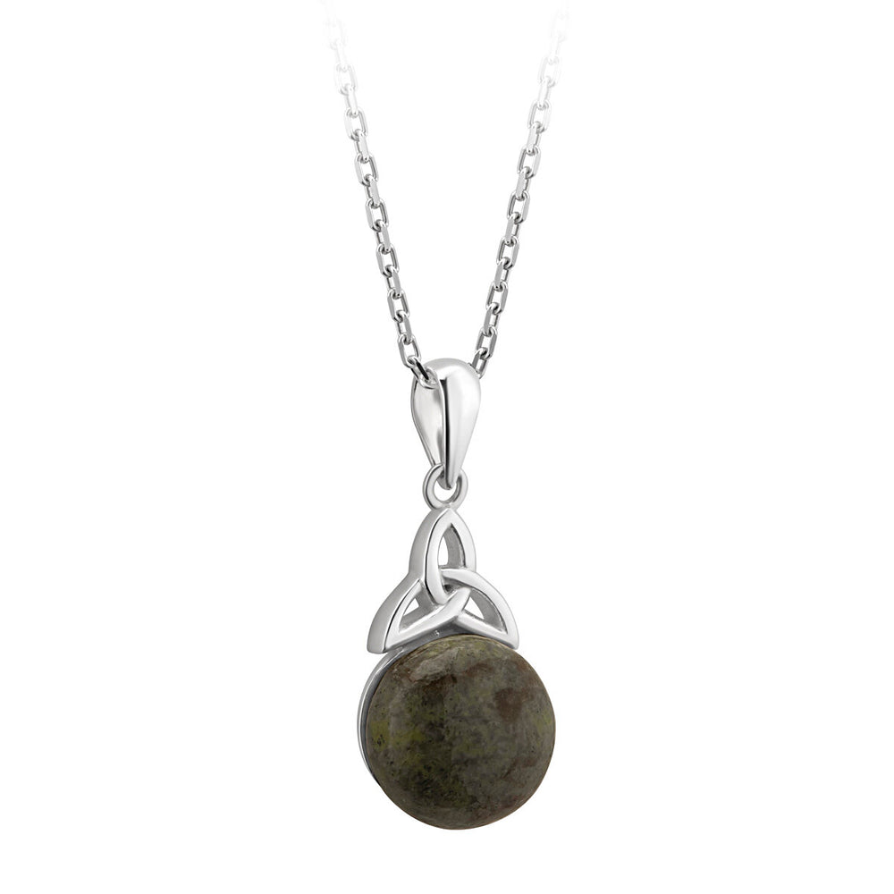 S46474 Silver Trinity & Connemara Marble Pendant