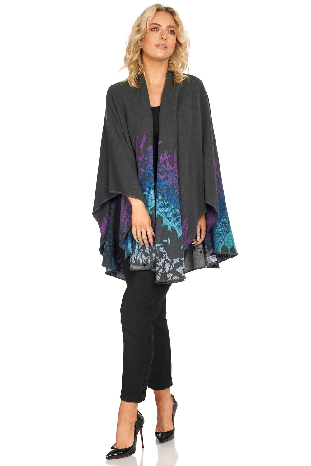 Celtic Shawl w/ Sylvan Motif - Grey