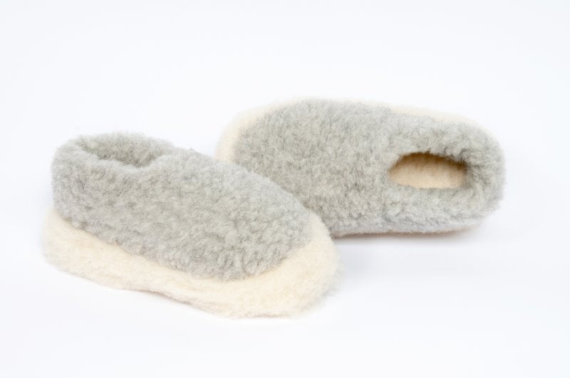 Irish Wool Slippers - Light Grey