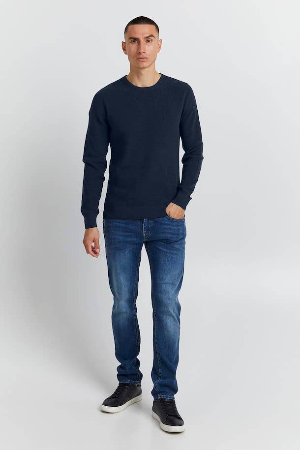 Codford Cotton Crewneck Sweater - Dress Blues