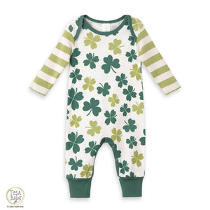 St. Paddy's Shamrocks & Clovers Baby Cotton Romper