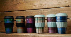 Bamboo Travel Coffee Cup - Fuchsia Tartan