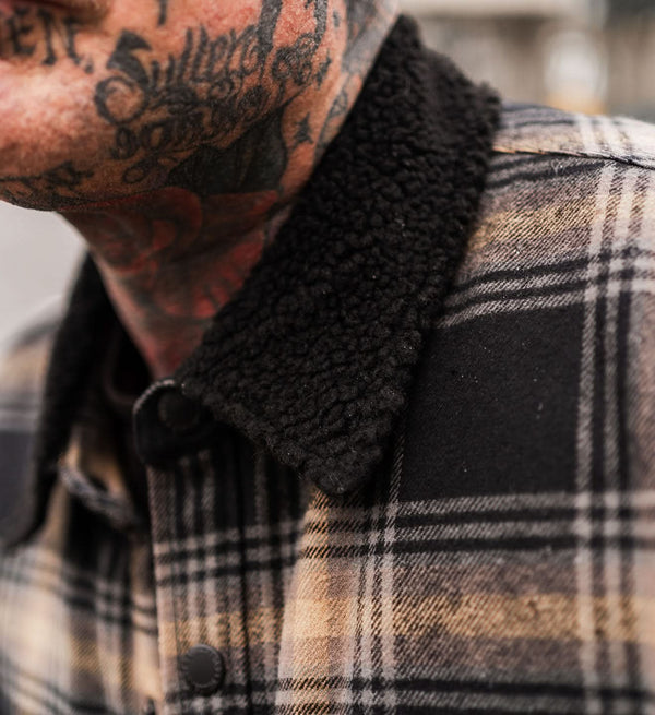 Vortex Quilted Flannel Jacket: BLACK / S