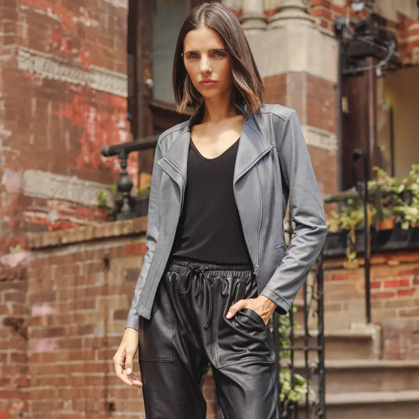 JK161 - Liquid Leather ™ Signature Jacket: Navy / S