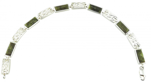 Connemara Marble Sterling Silver Celtic Link Bracelet
