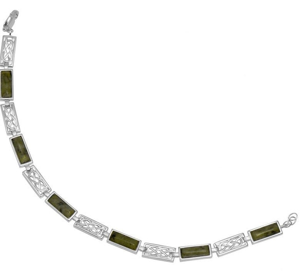 Connemara Marble Sterling Silver Celtic Link Bracelet