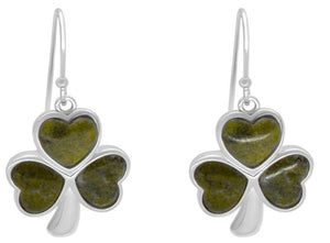 Connemara Marble Sterling Silver Shamrock Earrings