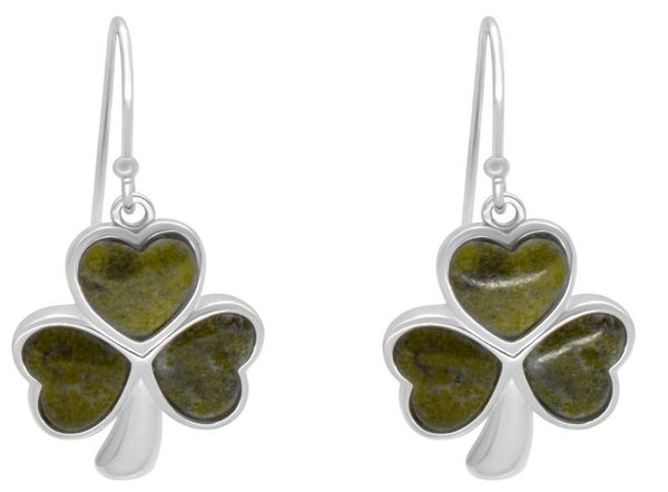 Connemara Marble Sterling Silver Shamrock Earrings