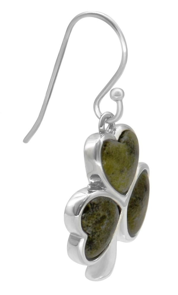 Connemara Marble Sterling Silver Shamrock Earrings