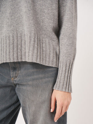 Relaxed Fit Organic Cashmere V-Neck Sweater
