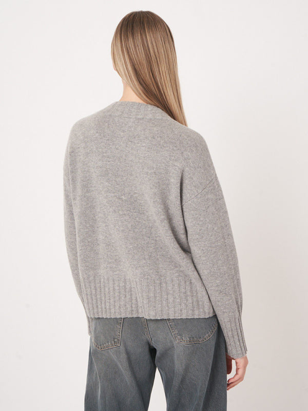 Relaxed Fit Organic Cashmere V-Neck Sweater