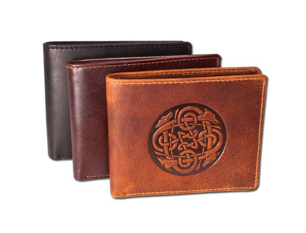 Cuchulainn Hand Stamped Leather Wallet - Tan