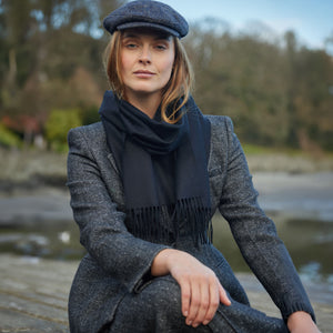 Irish Luxury Merino Wool Scarf - Black