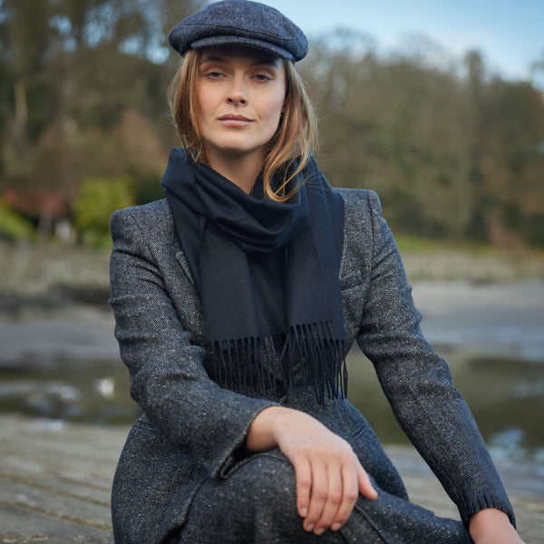 Irish Luxury Merino Wool Scarf - Black