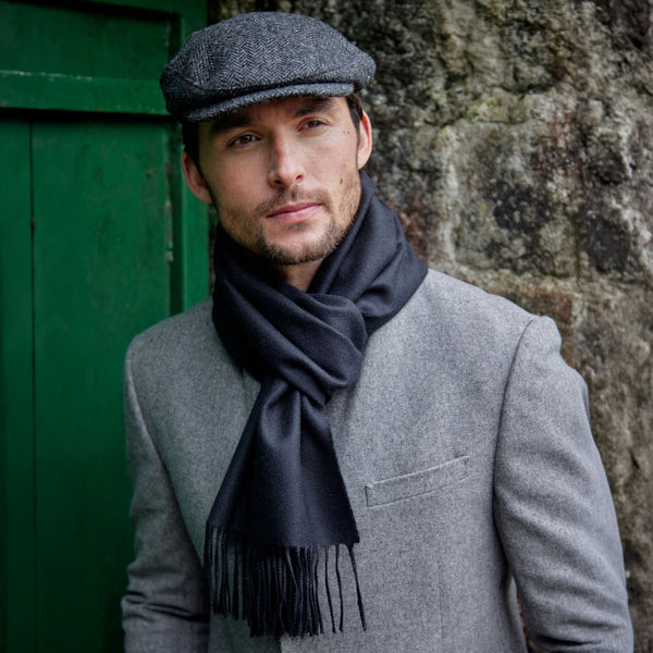 Irish Luxury Merino Wool Scarf - Black