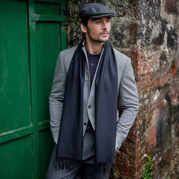 Irish Luxury Merino Wool Scarf - Black