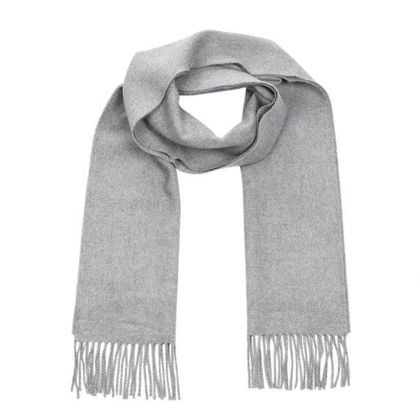 Irish Luxury Merino Wool Scarf - Silver Grey