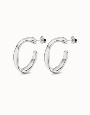 UNOde50 Open Your Mind Sterling Silver-Plated Wide Hoop Earrings