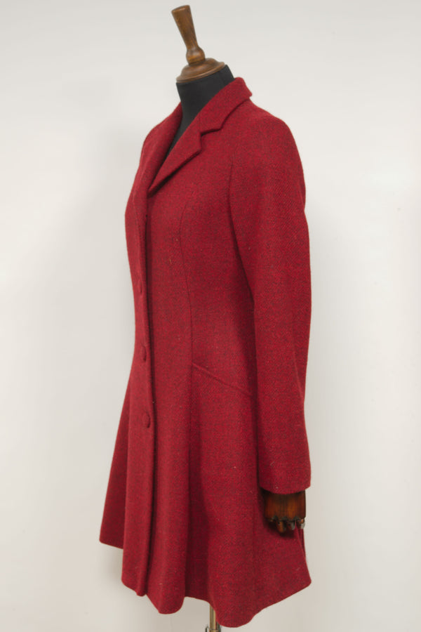 Zoe Harris Tweed Swing Coat - Red