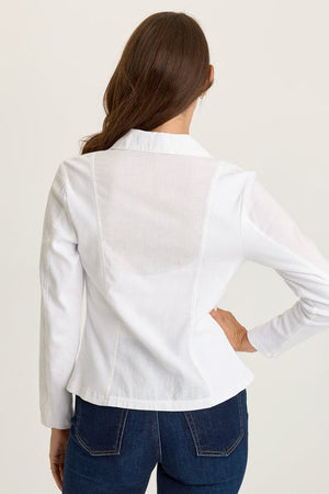 Brax Linen One Button Blazer - White
