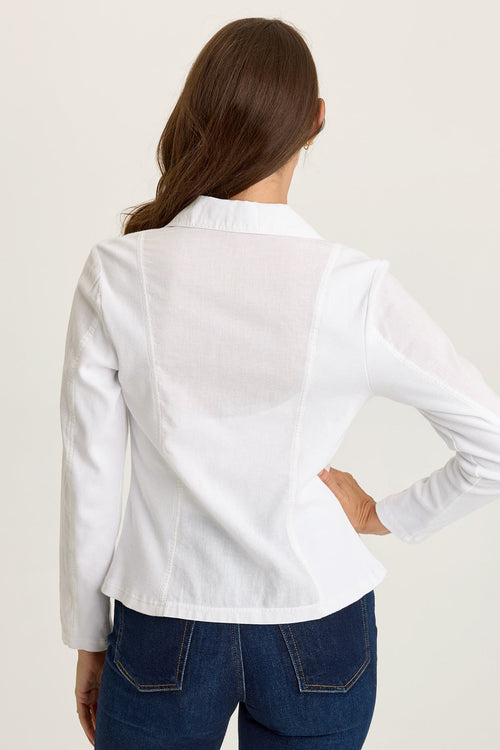 Brax Linen One Button Blazer - White