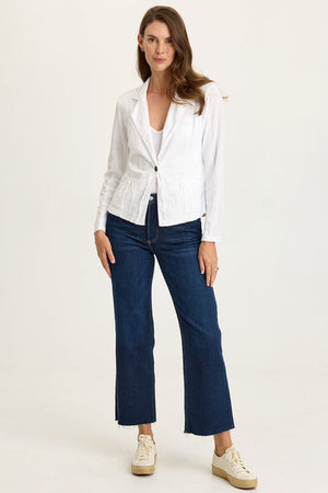 Brax Linen One Button Blazer - White