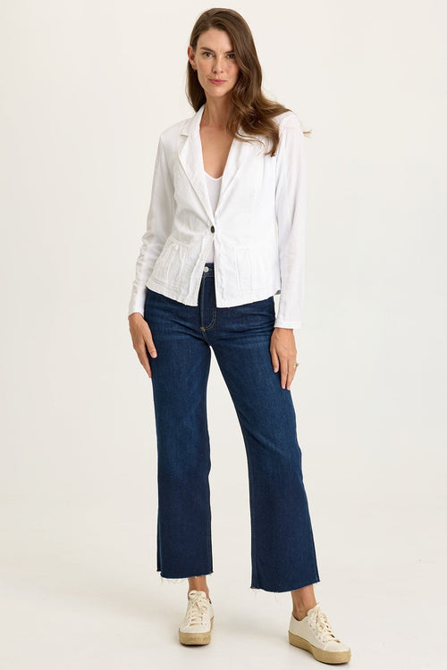 Brax Linen One Button Blazer - White