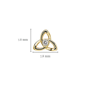 14kt Gold and Lab Diamonds Trinity Earrings
