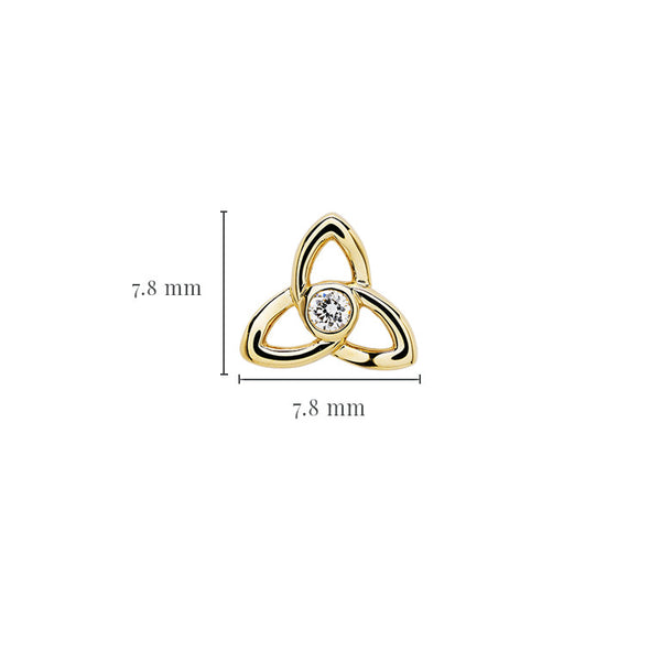 14kt Gold and Lab Diamonds Trinity Earrings