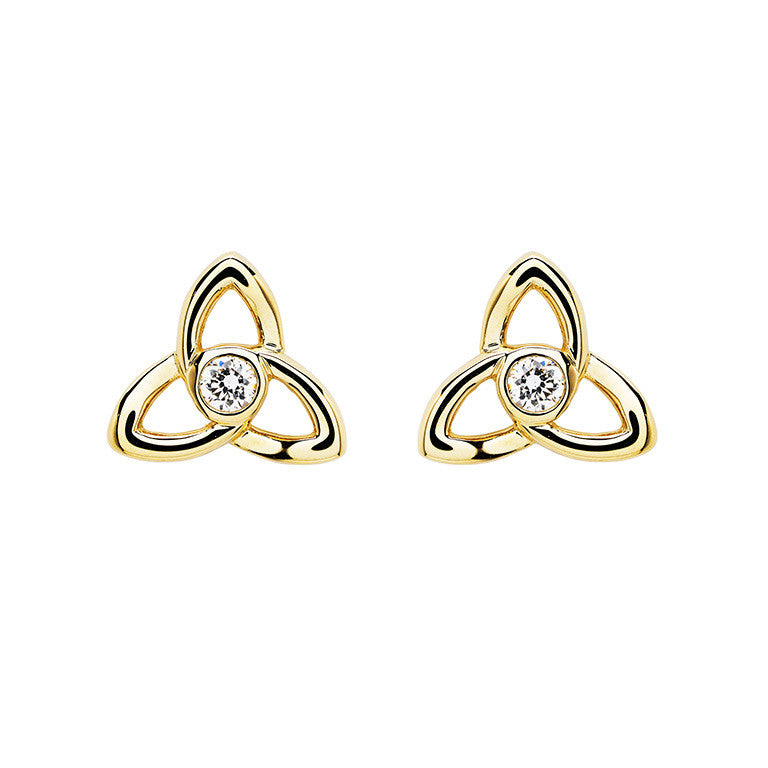 14kt Gold and Lab Diamonds Trinity Earrings