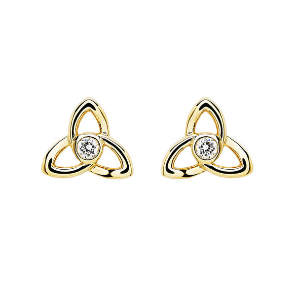 14kt Gold and Lab Diamonds Trinity Earrings